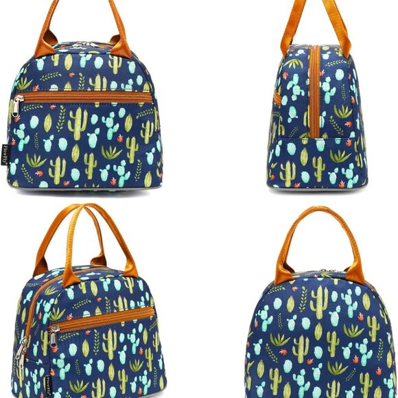 Insulated Lunch Cooler Bag - Tote Bag Organizer for Women/Men, Cactus - Picture 5 of 8